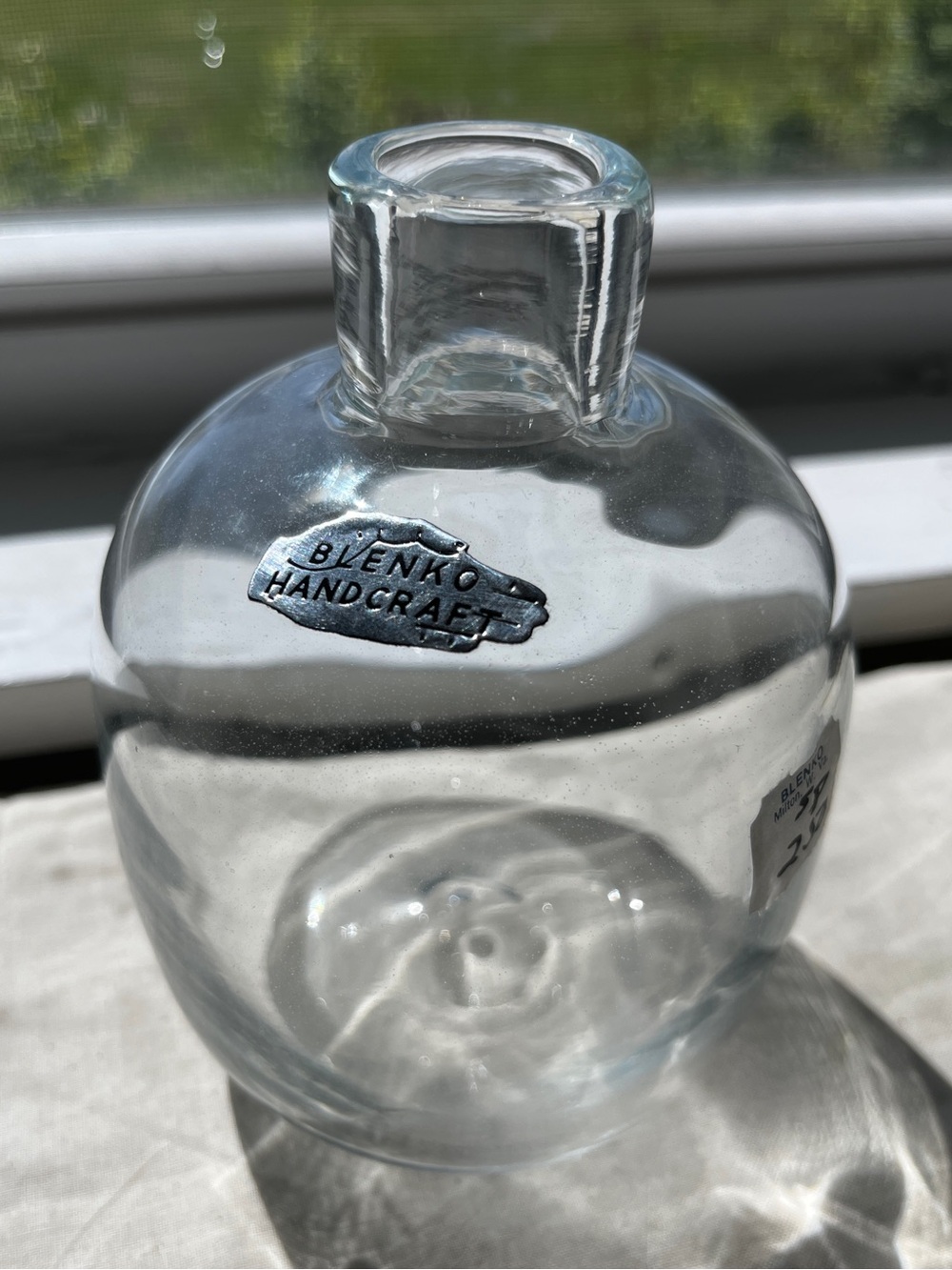 Blenko Clear Glass - Round Accent Vase
